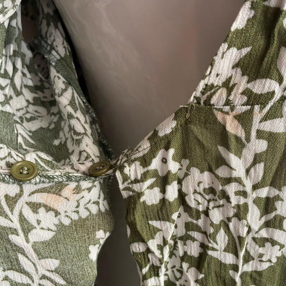 Papillon Wrap Green and White Ruffled Midi Dress S - Picture 16 of 16